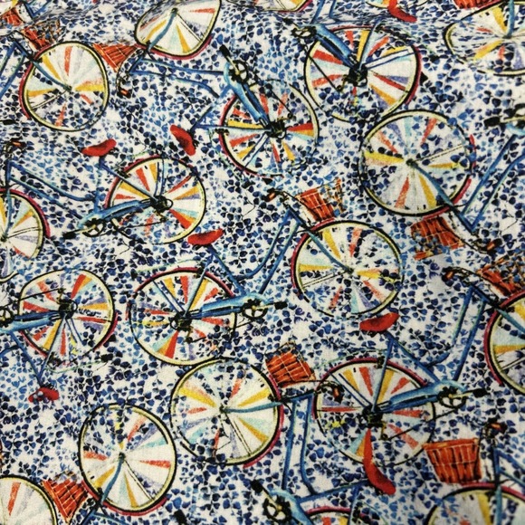 Jared Lang Men's Size M Cotton Long Sleeve Casual Shirt Blue Bicycle Basket - Picture 7 of 7